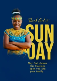 Purple Maximalist Sunday Flyer  A5 template