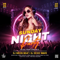 Purple Maximalist Sunday Night Party  Instagr Iphosti le-Instagram template