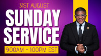Purple Maximalist Sunday Service  Digital Display (16:9) template