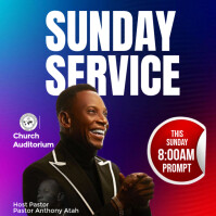 Purple Maximalist Sunday Service Flyer Instagram Post template