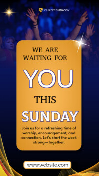 Purple Church Service Invitation Instagram Story Template