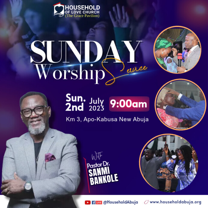 Copy of Purple Maximalist Sunday Service Instagram Post | PosterMyWall