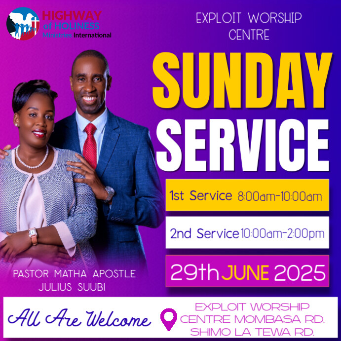 Copy of Purple Maximalist Sunday Service Instagram Post | PosterMyWall