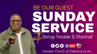 Purple Maximalist Sunday Service  Youtube Thumbnail template