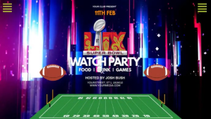 Purple Maximalist Super Bowl Digital Display (16:9) template
