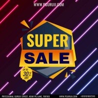 Purple Maximalist Super Sale Instagram Post template