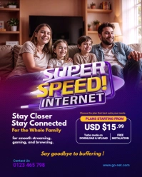 Purple Maximalist Super Speed Internet For Family Instagram Portrait template