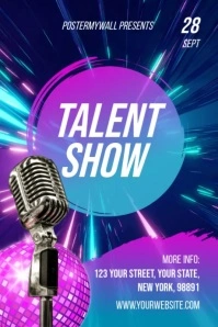 Purple Maximalist Talent Show Event Poster Fl Plakat template