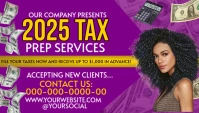 Purple Maximalist Tax Prep Business Card template