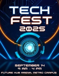 Purple Maximalist Tech Fest Flyer (us Letter) template