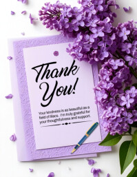 Purple Thank You Card Folder Template