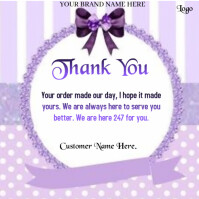 Purple Maximalist Thank You Customer Online Design Flyer /template  Instagram Post