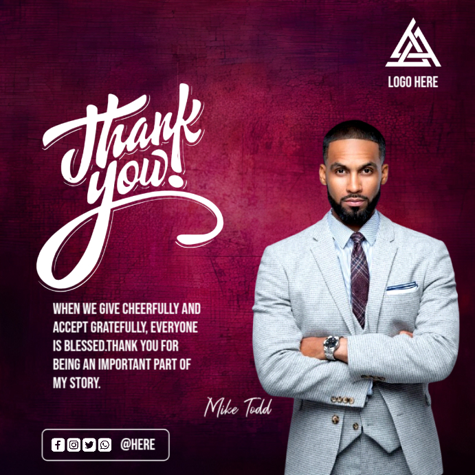 Purple Maximalist Thank You Design Square (1:1) Template | PosterMyWall