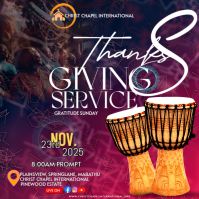 Purple Maximalist Thanksgiving Service Instagram Post template