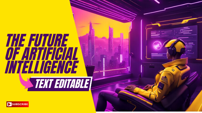 Purple Maximalist The Future Of Artificial In YouTube Thumbnail template