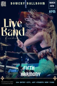 Purple Maximalist The Image Is A A Concert Flyer For A Live Band Friday Event  Pinterest Graphic template