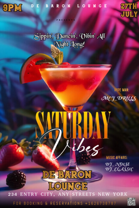 Purple Maximalist This Image Is A Lively And Colorful Poster Design For An Event Titled "saturday Vi Pinterest-grafik template