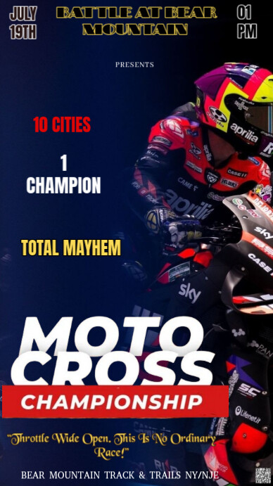 Purple Maximalist This Image Is A Poster Design Template Flyer For A "moto Cross Championship" Event История на Instagram
