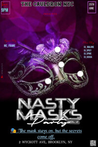 Purple Maximalist This Image Is An Enticing And Mysterious Poster Design For A "nasty Masks Party" P Pinterest-afbeelding template