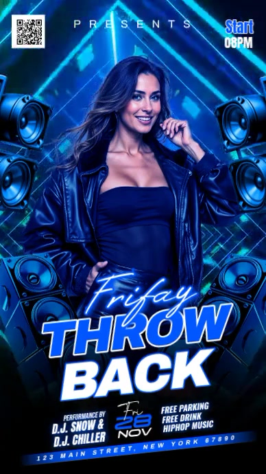 Throwback Cb Rilo Plantilla de Purple Maximalist Throwback Party Instagram Story ...
