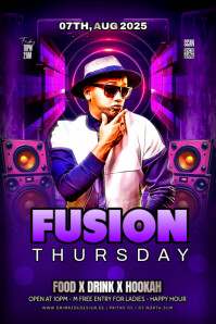 Purple Maximalist Thursday Fusion Party Banner 4' × 6' template