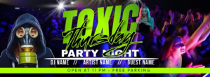 Purple Maximalist Toxic Party Video Facebook template