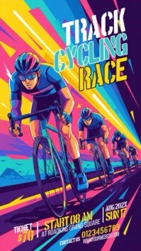 Purple Maximalist Track Cycling Instagram Reel template