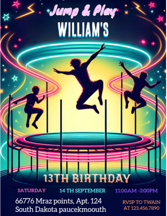 Purple Maximalist Trampoline Poster Flyer (us Letter) Template ...