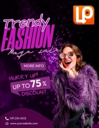 Purple Maximalist Trendy Fashion Flyer (us Le 传单(美国信函) template