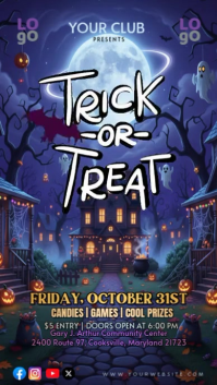 Purple Maximalist Trick Or Treat Instagram Reel template