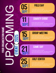 Purple Maximalist Upcoming Events 2026 Flyer (us Letter) Pamflet (Letter AS) template