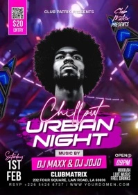 Purple Maximalist Urban Night  A3 template