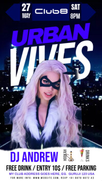 Purple Maximalist Urban Night  Instagram Story template