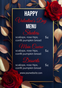 Purple Maximalist Valentinesdayspecialmenu A4 template