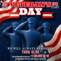 Purple Maximalist Veteran's Day Event Square Video Cuadrado (1:1) template