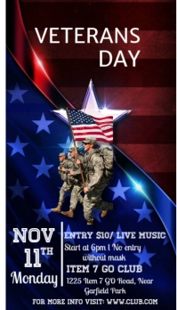 Purple Maximalist Veteran Day Business Card template