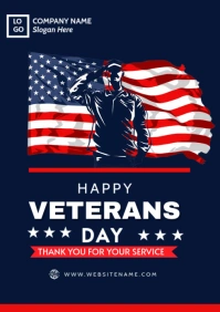 Purple Maximalist Veterans Day A4 template