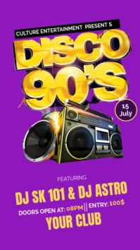 Purple Maximalist Vintage Disco WhatsApp Status template