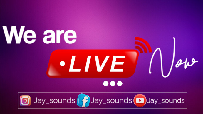 Purple Maximalist We Are Live Digital Display (16:9) template