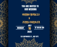Purple Maximalist Wedding Invitations Online Design Flyer/template  Large Rectangle