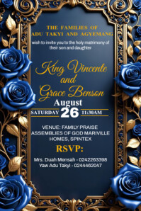 Purple Maximalist Wedding Invite Poster template