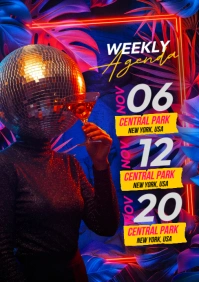 Purple Maximalist Weekly Agenda A5 template