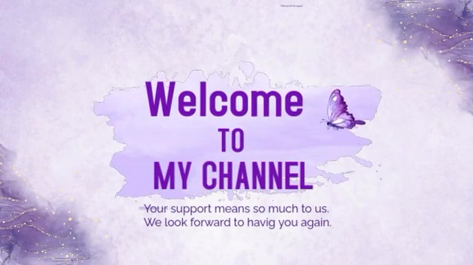 Purple Maximalist Welcome To My Channel Video  Digital Display (16:9) template