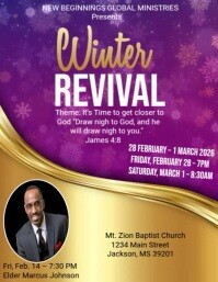 Purple Religious Revival Flyer Template