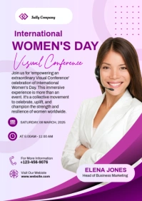 Purple Maximalist Women's Day  A4 template