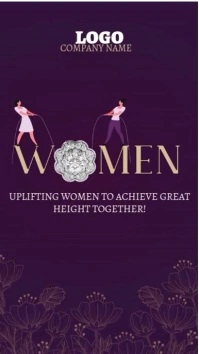 Purple Maximalist Women's Day Celebration Digital Display (9:16) template