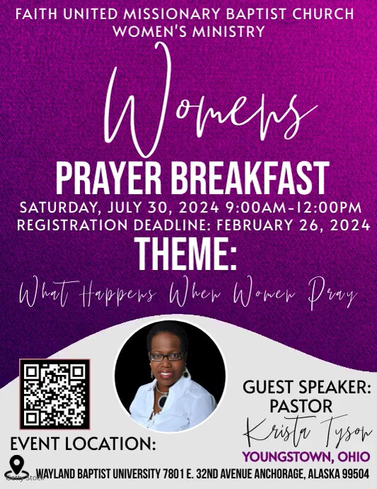 Purple Maximalist  Women's Prayer Breakfast F Ulotka (US Letter) template