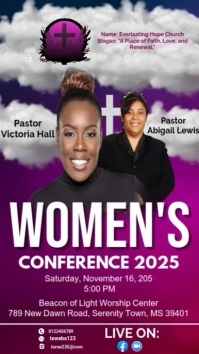 Purple Maximalist Women Conference Instagram Story template