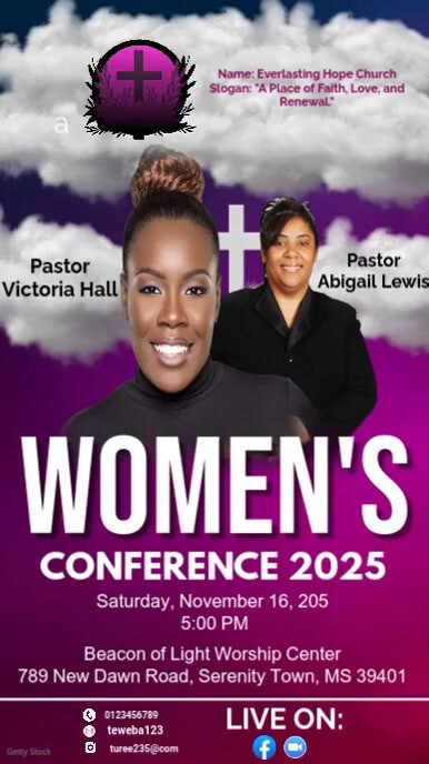 Purple Maximalist Women Conference Instagram Story Instagram-verhaal template