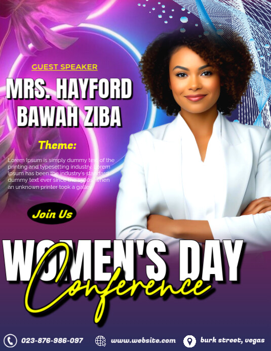 Copy of Purple Maximalist Womens Conference Poster, Flyer (us Letter ...